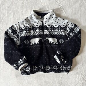 Polo by Ralph Lauren Black and White Zip-Up Sweater